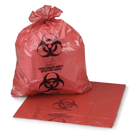Bag Biohazard Waste Medegen Medical Products 7 to 10 gal. Red Bag Polyethylene 23 X 23 Inch 1.2MIL (100/BX 4BX/CS) by Medical Action Industries  ID F116BX